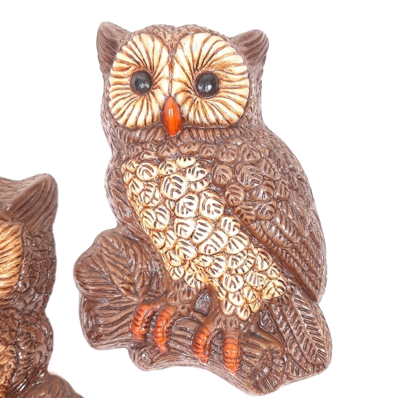 Vintage Foam Craft Brown Owls Wall Hanging Set of Two - Picture 9 of 9